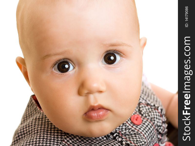 Beautiful baby on white background