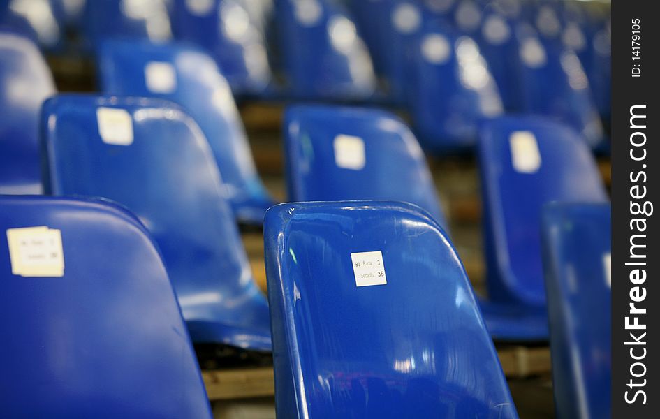 Free blue seats at stadium