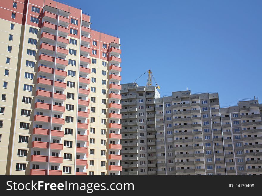 New residential high-rise complex on the sky. New residential high-rise complex on the sky