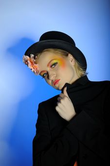 Elegant Fashion Woman With Creative Eye Make-up Stock Photography