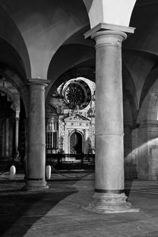 Column, Church And Palace At Night Stock Photography