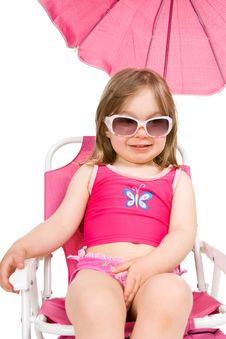 Little Girl On The Beach Stock Image Little Girl On The Beach Stock Image