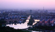 Overlooking Sunset City Stock Image Overlooking Sunset City Stock Image
