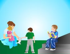 In Mom S Loving Arms... Royalty Free Stock Photography