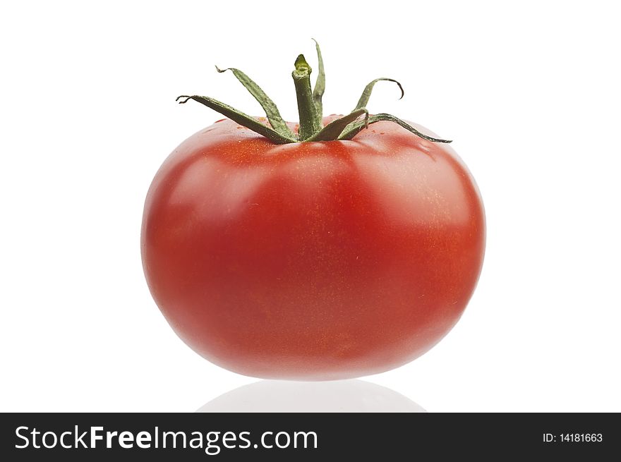 Fresh ripe and juicy tomato on white background (with clipping path). Fresh ripe and juicy tomato on white background (with clipping path)