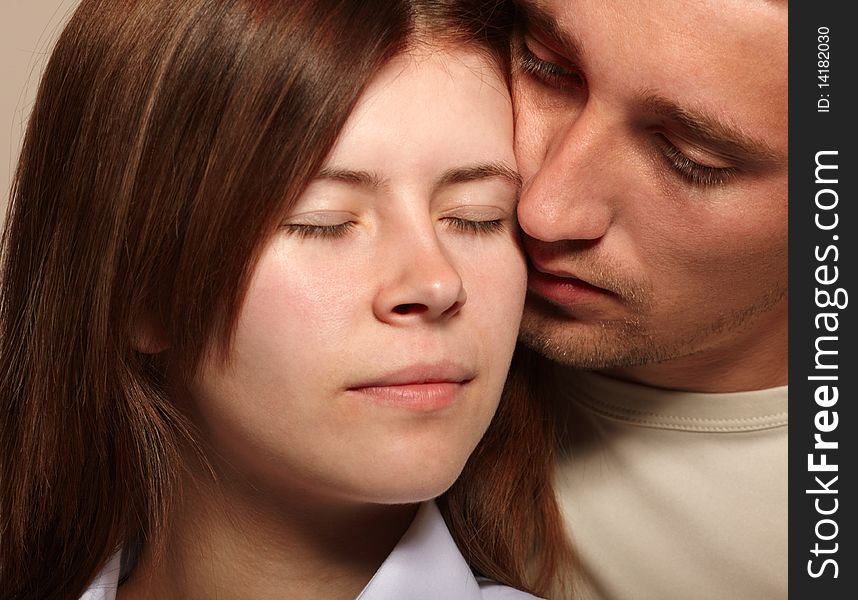 Photo of young couple. studio shot