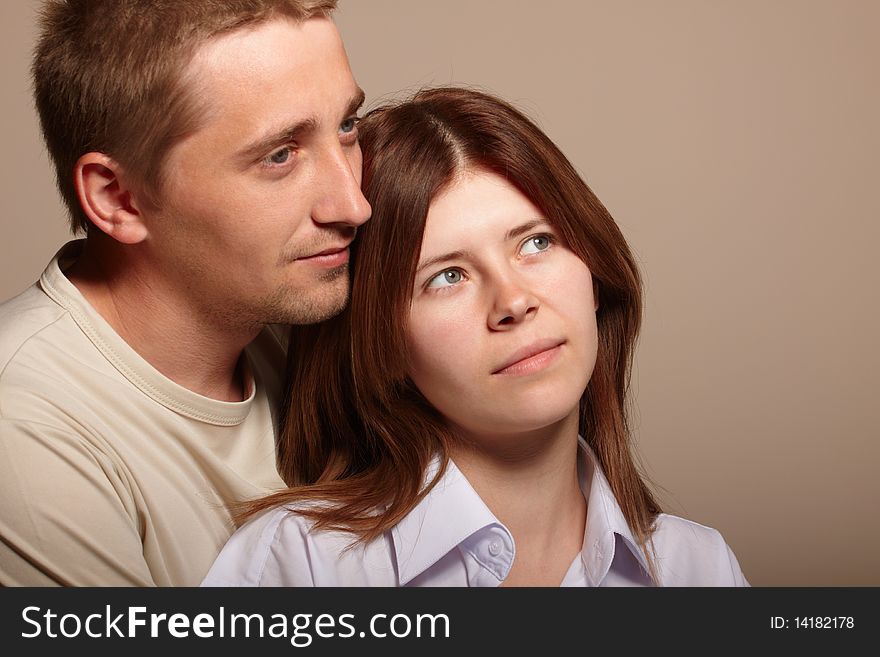 Photo of young couple. studio shot