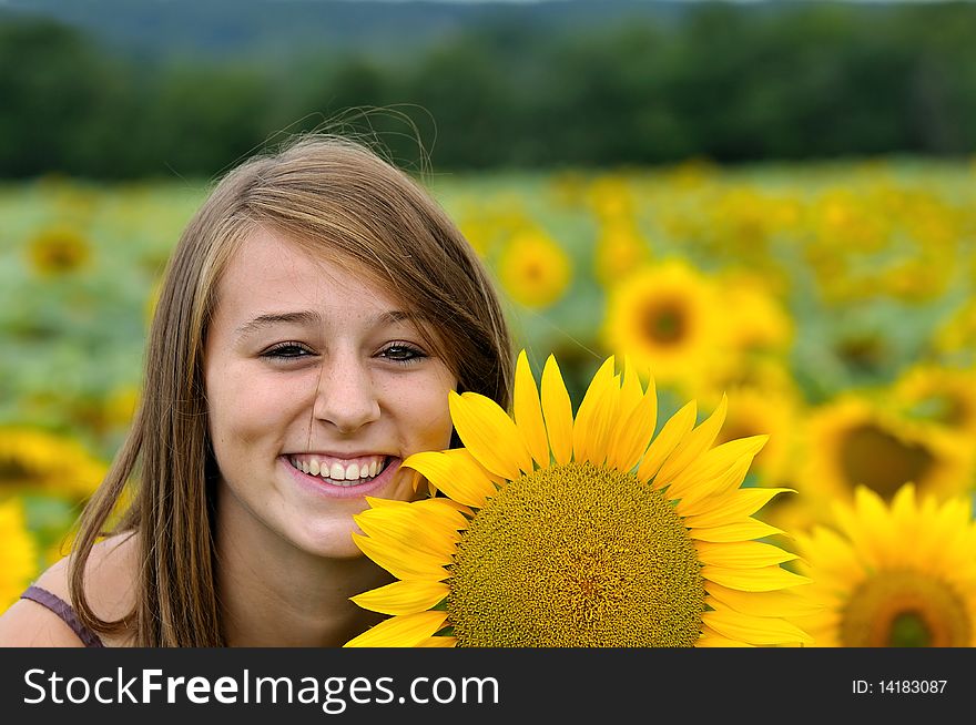 A young woman happy and cheerful. A young woman happy and cheerful