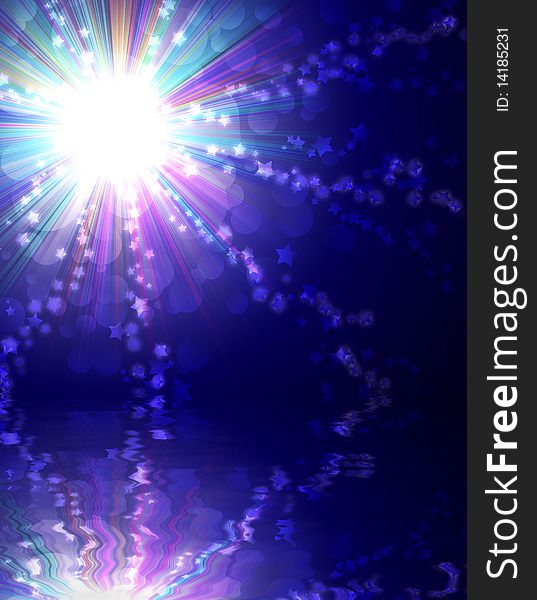 Magic burst with rays of light, abstract background