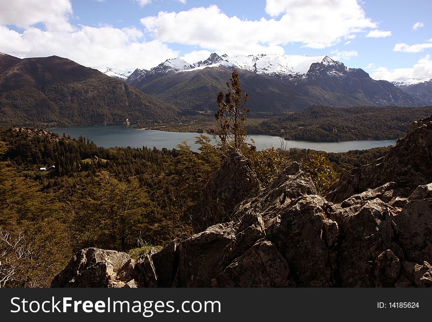 View from the Cerro Campanario viewpoint next to Bariloche in Argentina. View from the Cerro Campanario viewpoint next to Bariloche in Argentina