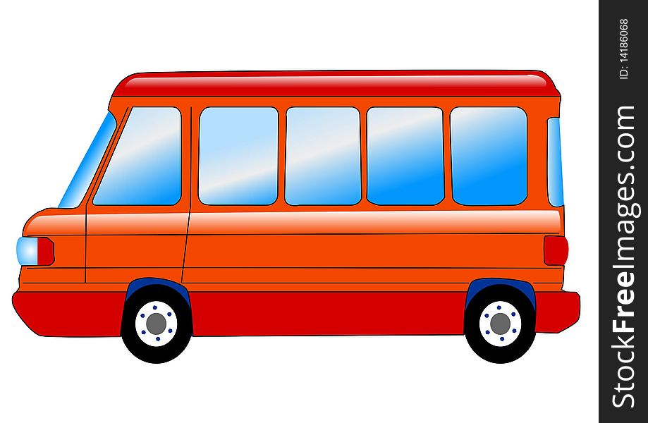Colored vector illustration of microbus
