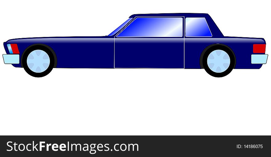 Colored vector illustration of stretch limousine car