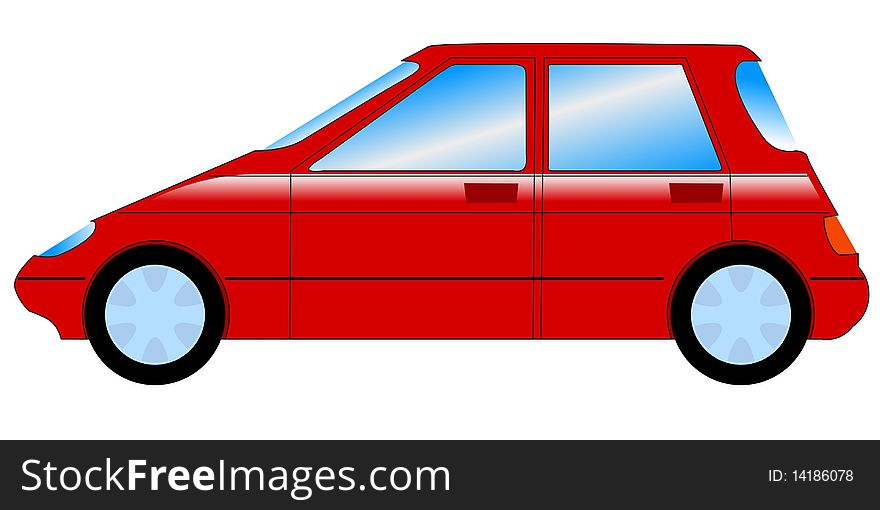 Colored vector illustration of minivan