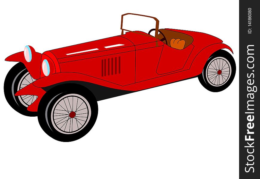 Colored vector illustration of retro car