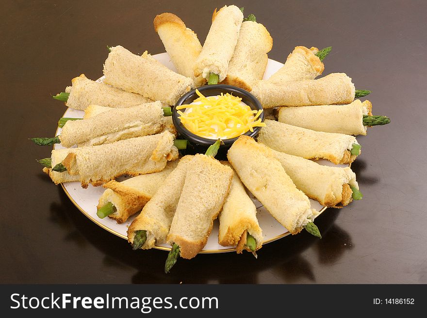 Fingerfood with a cheese dip