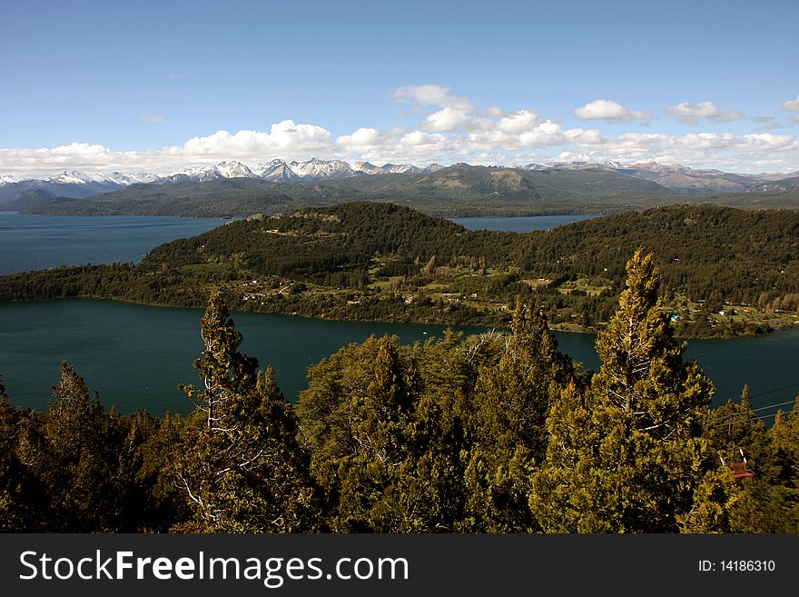 View from the Cerro Campanario viewpoint next to Bariloche in Argentina. View from the Cerro Campanario viewpoint next to Bariloche in Argentina