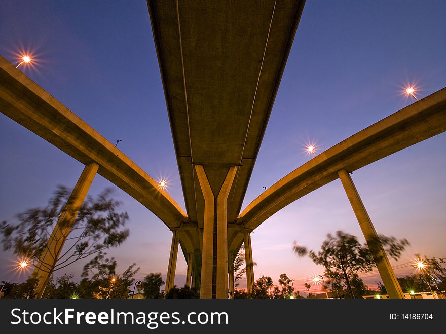 Industry circle bridge cross Jaophraya river at thailand. Industry circle bridge cross Jaophraya river at thailand