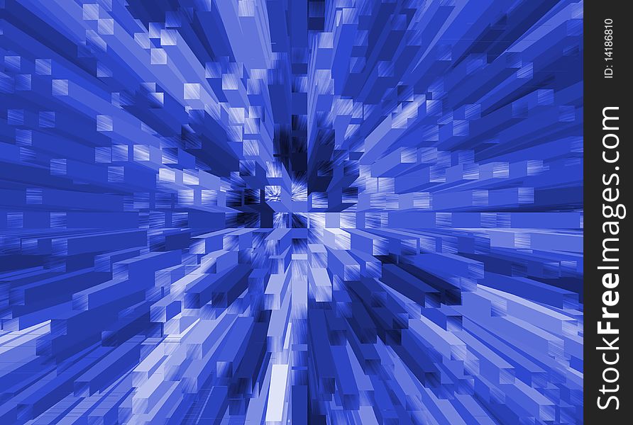 Abstract blue background, made in perspective and space effect