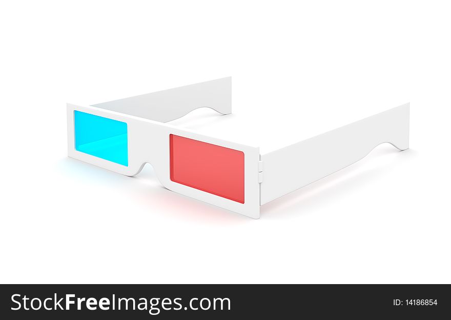 3-D Glasses isolated on white. 3-D Glasses isolated on white