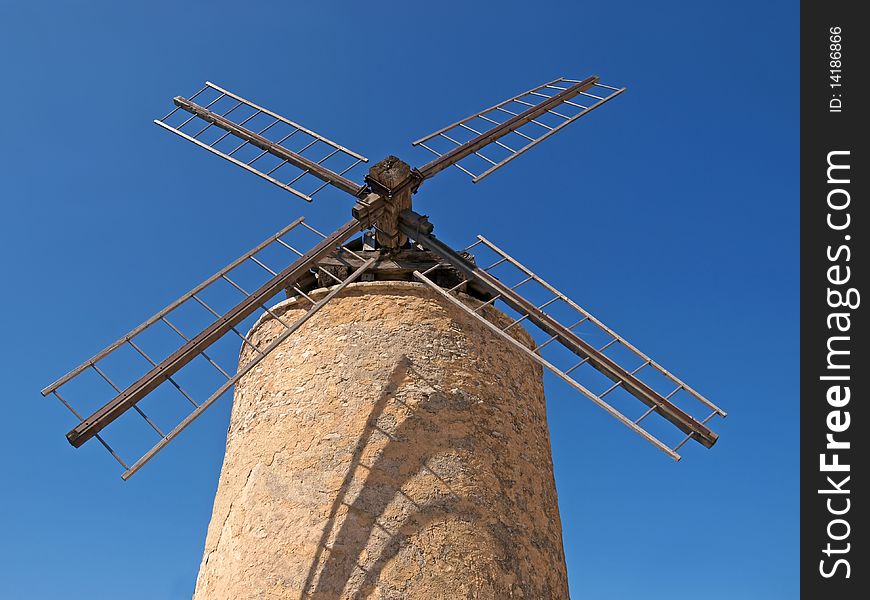 Stone windmill in St Saturnin, Provence, France. Stone windmill in St Saturnin, Provence, France