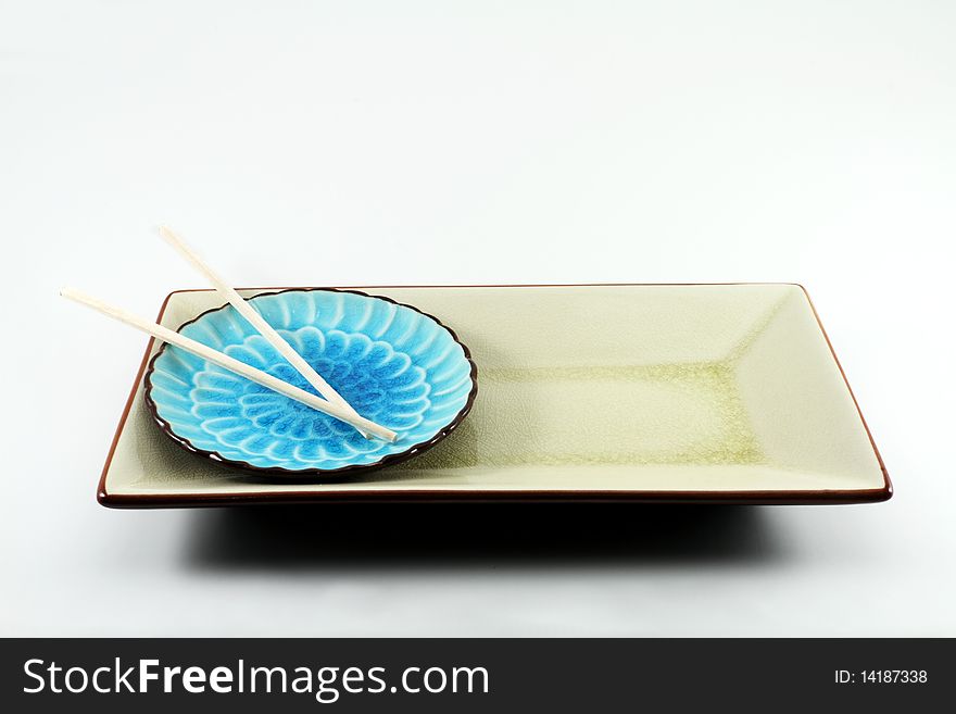 Far Eastern table setting with Chopsticks and Oriental Plates