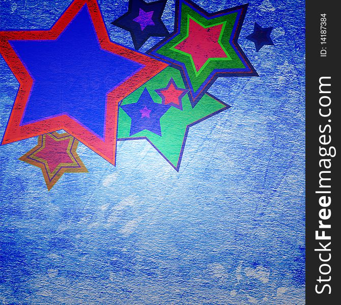 Abstract star grunge on the paper with some stains