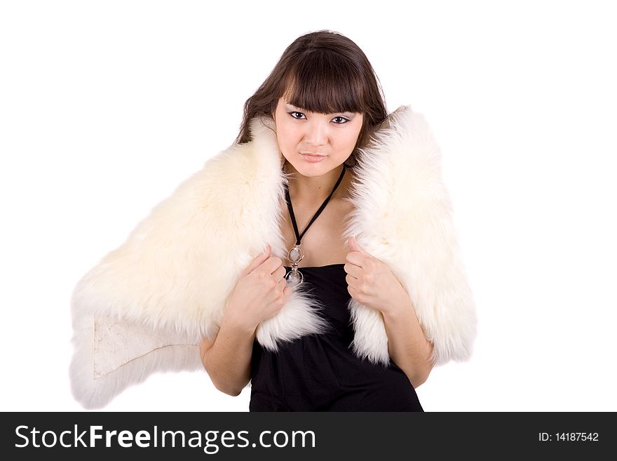 Closeup portrait of a sexy woman in night dress