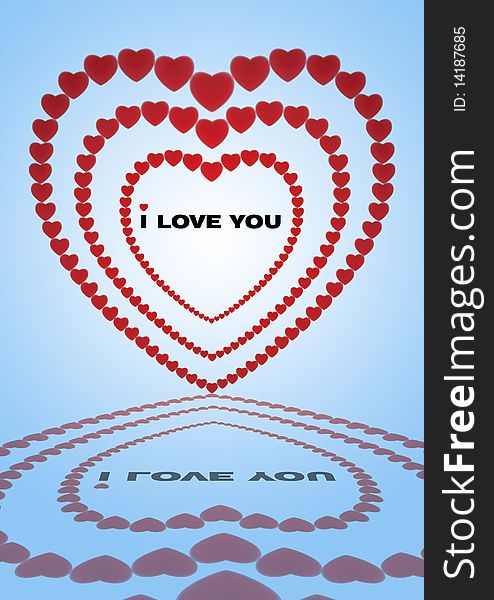 Greeting card with heart from hearts. Greeting card with heart from hearts
