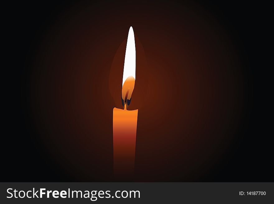 candle under the dark background