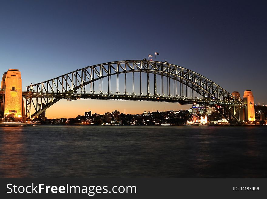 Sydney Harbour Bridge At Dusk