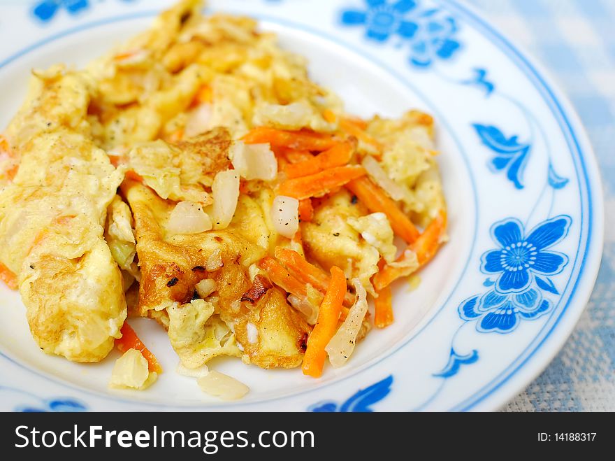 Asian fried or scrambled egg