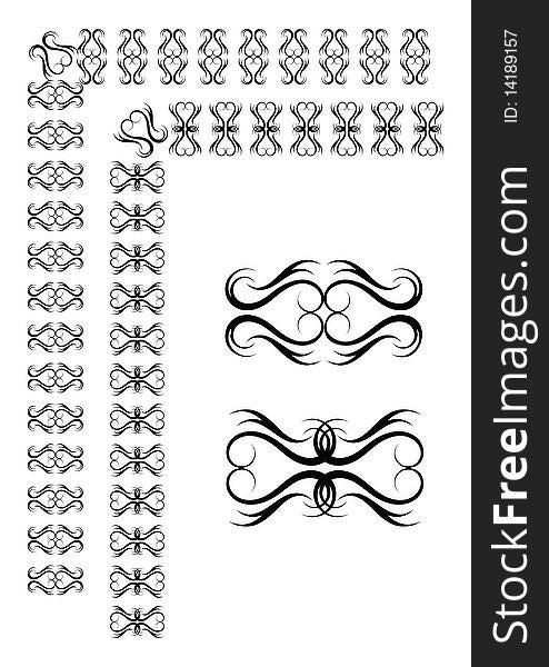 Vector ornamental vintage set for border