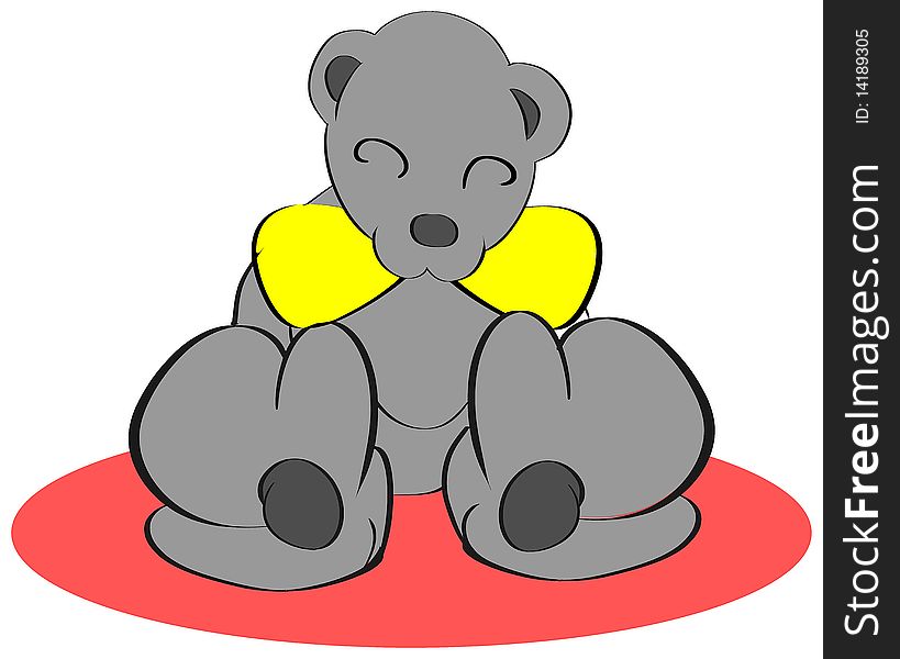 Illustration representing an happy teddy bear.