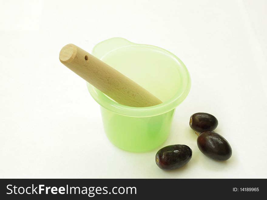 Baby food equipment, isolated in the white background