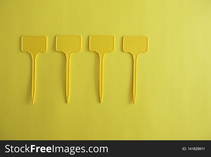 Empty Yellow Labels On Yellow Background