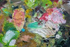 Macro Close Up Of Different Color Oil Paint. Colorful Acrylic. Modern Art Concept. Art Palette Background Stock Photo Macro Close Up Of Different Color Oil Paint. Colorful Acrylic. Modern Art Concept. Art Palette Background Stock Photo