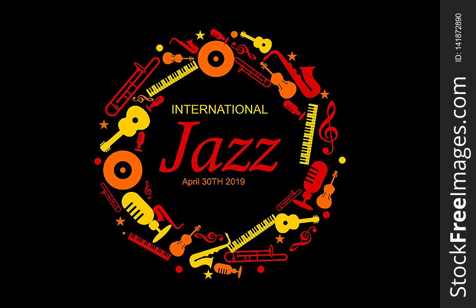 International Jazz Day Vector Illustration