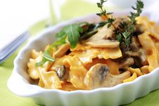 Farfalle With Mushrooms Royalty Free Stock Photo Farfalle With Mushrooms Royalty Free Stock Photo