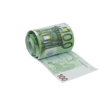 100 Euro Banknotes Toilet Paper Royalty Free Stock Photos