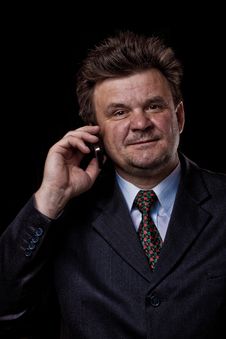 Businessman With Mobile Phone Stock Image Businessman With Mobile Phone Stock Image
