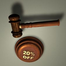 Gavel With 20 OFF Royalty Free Stock Image Gavel With 20 OFF Royalty Free Stock Image