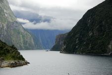 Entrance View To Milford Sound, NZ Royalty Free Stock Photo