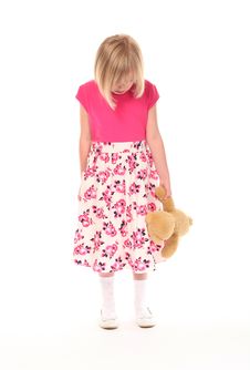 Young Little Girl Holding Teddy Bear Stock Image Young Little Girl Holding Teddy Bear Stock Image