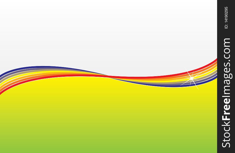Abstract background with rainbow colored waving lines