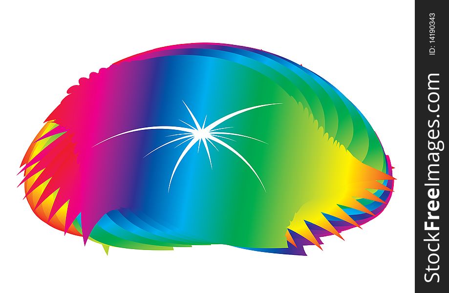 Abstract symbol in rainbow colors isolated over white