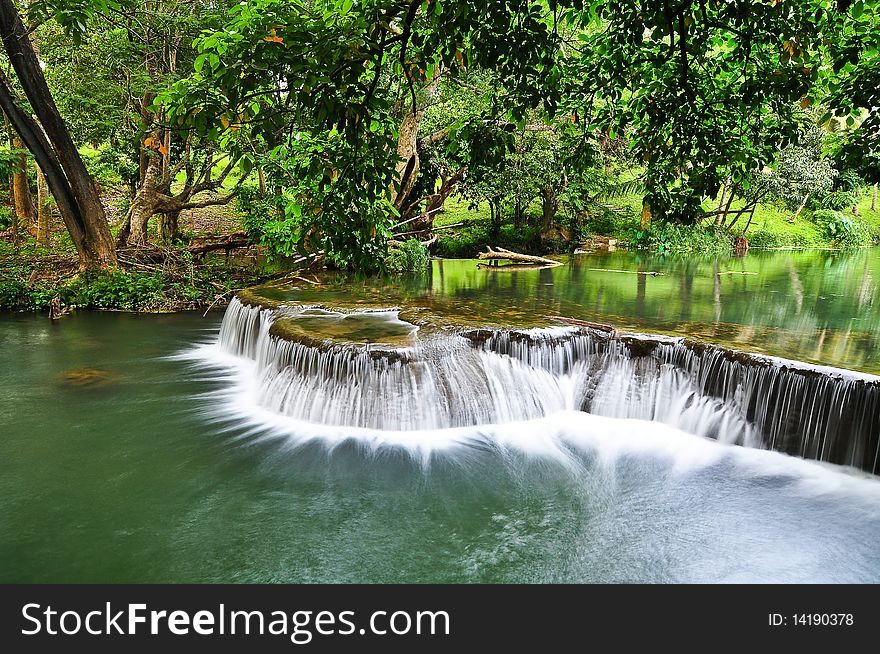 Little waterfall in countryside of thailand.