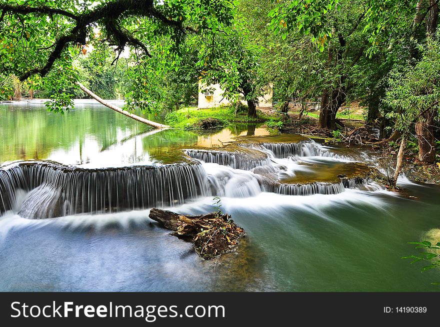 Little waterfall in countryside of thailand.