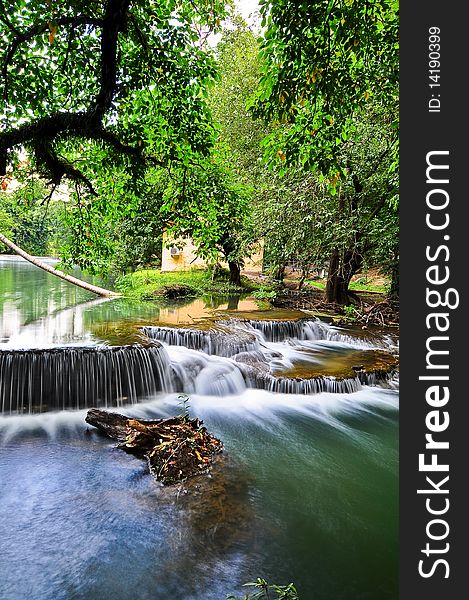 Little waterfall in countryside of thailand.