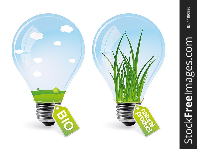 Realistic eco bulbs - set 2 - landscape and grass