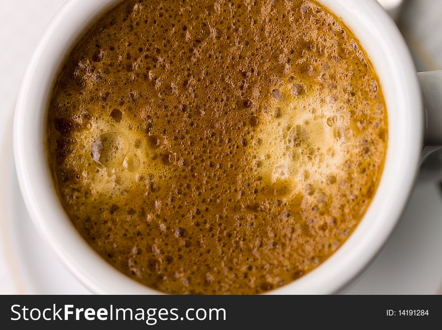 Cup Of Espresso With Coffee Beans